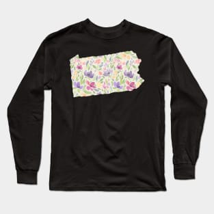 Pennsylvania Silhouette Florals Long Sleeve T-Shirt